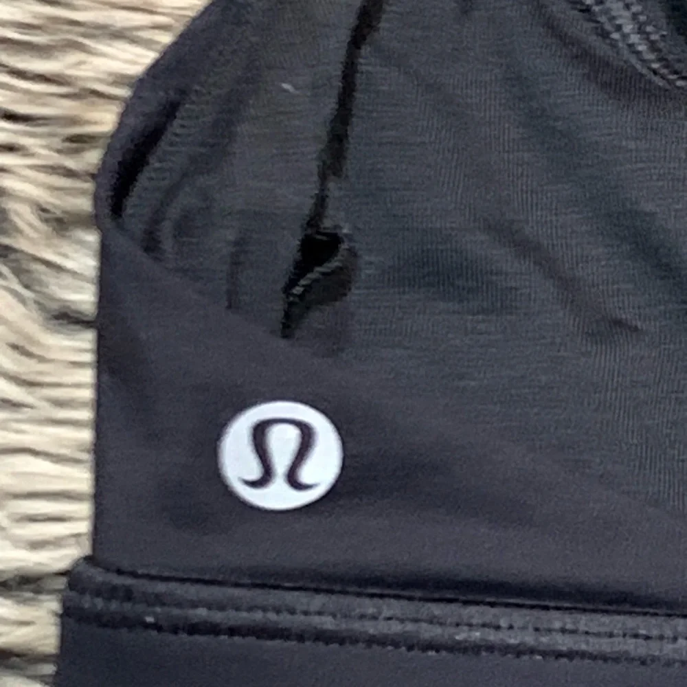 Lululemon Fast & Free Bra (Nulux) Black Namaste Spellout Size 6